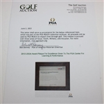 2013 USGA Award Plaque For Excellence Given To The PGA Center For Learning & Performance
