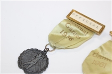 1956 & 1961 Journal Games Golf Medals with Bar Pin & Ribbons - Silver & Bronze Colored