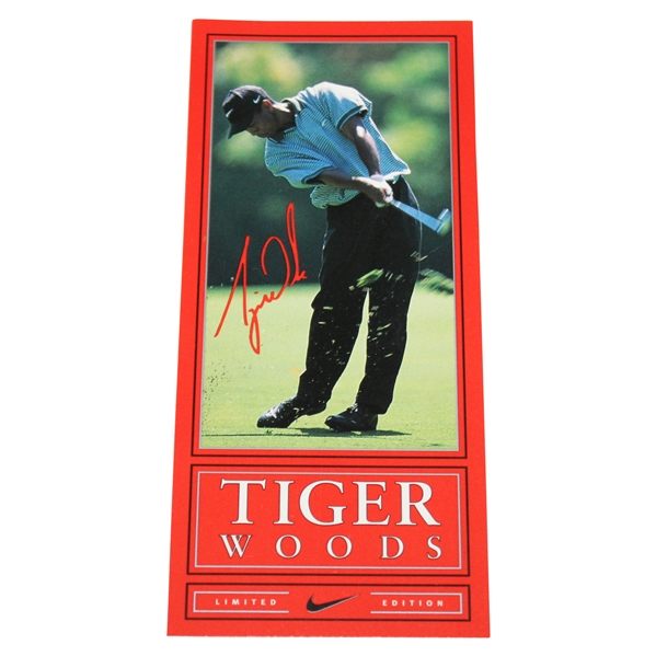 Rare Tiger Woods - Nike Ltd Ed First Tiger Woods Victory Scorecard - Issued to Campers Circa 1996
