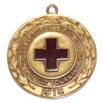 Jock Hutchison’s 1918 Pittsburgh Field Club Red Cross 10k Gold Winners Medal