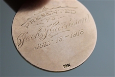 Jock Hutchison’s 1918 Pittsburgh Field Club Red Cross 10k Gold Winners Medal