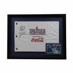Phil Mickelson Signed Tour Championship Embroidered Flag & Photo Framed Display JSA ALOA