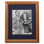 Ben Hogan Signed Holding 1948 Wanamaker Trophy Magazine Page - Framed JSA #XX55397
