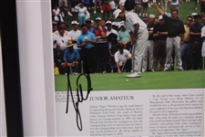 Tiger Woods Signed 1992 Junior Amateur Putting Magazine Page - Framed JSA #XX49394