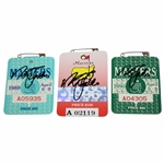 Nick Faldo Signed 1989, 1990 & 1996 Masters Tournament Series Badges JSA ALOA