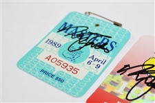 Nick Faldo Signed 1989, 1990 & 1996 Masters Tournament Series Badges JSA ALOA