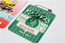 Nick Faldo Signed 1989, 1990 & 1996 Masters Tournament Series Badges JSA ALOA