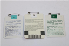 Nick Faldo Signed 1989, 1990 & 1996 Masters Tournament Series Badges JSA ALOA