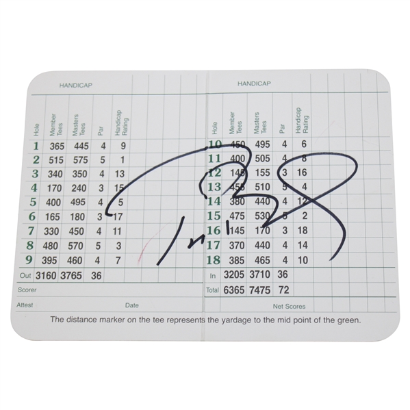 NFL Legendary QB Tom Brady Signed Augusta National GC Scorecard JSA ALOA