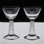 Pair of Classic Augusta National Golf Club Cordial Glasses w/Ribbed Stems