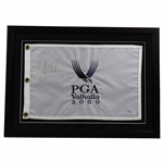 Tiger Woods Signed Ltd Ed 2000 PGA at Valhalla Embroidered Flag #171/500 Framed UDA #BAK41758