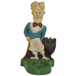 Rare 1926 Bobby Jones Cast Iron Ashtray Doorstop with Championship Trophy