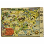 Gunther Beer Map of Sports Records Including Bobby Jones & Walter Hagen