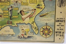 Gunther Beer Map of Sports Records Including Bobby Jones & Walter Hagen
