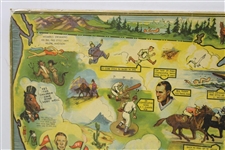 Gunther Beer Map of Sports Records Including Bobby Jones & Walter Hagen