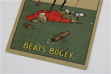 Early Golf Ball Advertising Postcard The Falcon beats Bogey”