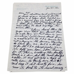 Hand Written Letter By Gene Sarazen To Golf Writer Pat Ward Thomas On Gene Sarazen Stationary JSA ALOA