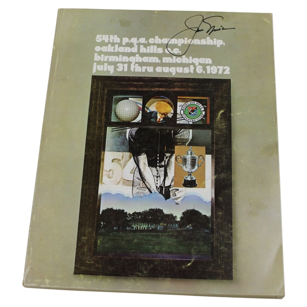Jack Nicklaus Signed 1972 PGA Championship at Oakland Hills Program JSA ALOA