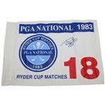 Tony Jacklin Signed 1983 PGA National Ryder Cup Matches Flag JSA ALOA