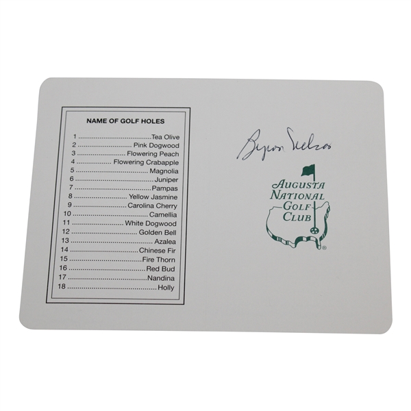 Byron Nelson Signed Augusta National Golf Club Scorecard JSA ALOA
