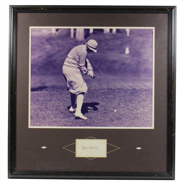 Glenna Collett Signed Cut with Photo Display - Framed JSA ALOA