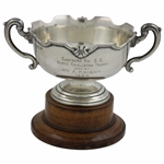 1934 Eastward Ho! Golf Club Warth Challenge Sterling Silver Trophy With Wooden Base