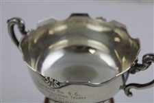 1934 Eastward Ho! Golf Club Warth Challenge Sterling Silver Trophy With Wooden Base