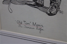 c.1900's Old Tom Morris Original Ink On Paper 'The Famous Golfer' Signed by Artist Matt - Framed