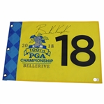 Brooks Koepka Signed 2018 PGA Championship at Bellerive Screen Flag Beckett #BL67016