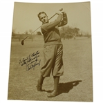 Bobby Jones Vintage Signed Post-Swing Sepia Photograph - Graded 9 JSA #YY73988