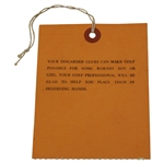 1951 Ryder Cup Sunday Ticket #13919 - Pinehurst Country Club