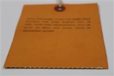 1951 Ryder Cup Sunday Ticket #13919 - Pinehurst Country Club