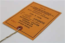 1951 Ryder Cup Sunday Ticket #13919 - Pinehurst Country Club