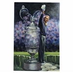 Original Arnold Palmer Claret Jug Farewell Acrylic on Canvas Painting By Artist Provard