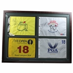 2014 Major Champions Winners Signed Flag Display - 2 Rory McIlroy Signatures JSA ALOA