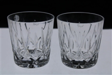 Two (2) Augusta National Golf Club Glass Masters Logo Rocks Glasses - Handmade in Ireland