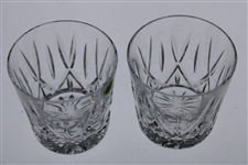 Two (2) Augusta National Golf Club Glass Masters Logo Rocks Glasses - Handmade in Ireland