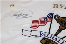 Captains Azinger & Faldo Signed 2008 Ryder Cup at Valhalla Embroidered Flag Beckett #BL67118