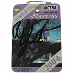 Phil Mickelson Signed 2004 Masters Tournament SERIES Badge #Q00754 JSA ALOA