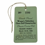 1950 Titleholders Open Golf Championship Ticket - Babe Zaharias Major Win