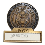 3X USGA Champion Susie Bernings 1969 Women’s U. S. Open Contestant Badge - Scenic Hills Country Club