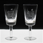 Augusta National Golf Club Logo Sterling Cut Glass Wine Glasses