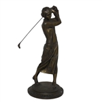 1923 Golflex by Hafner Lady Golfer Statue With Club