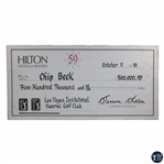 Chip Becks $500k Presentation Check for Scoring 59 at 1991 Las Vegas Inv. at Sunrise GC 