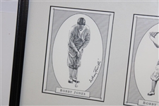 Four (4) Bobby Jones Anthony Ravielli Cards - Framed