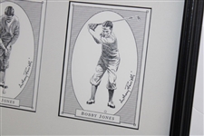 Four (4) Bobby Jones Anthony Ravielli Cards - Framed