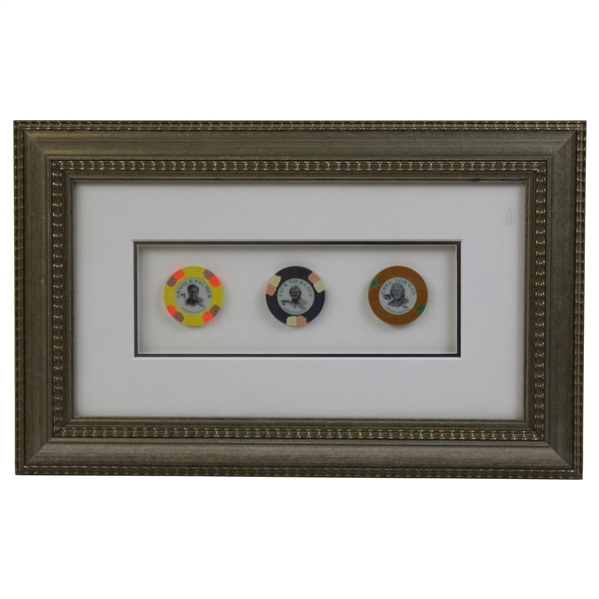 Nicklaus, Palmer & Norman Poker Chip Display - Framed