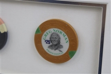 Nicklaus, Palmer & Norman Poker Chip Display - Framed
