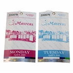 Two 2019 Masters Tournament Practice Round Tickets (Monday & Tuesday) 