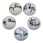 Tommy Aaron, Jim Flick, Pete Dye, Jerry Lucas, plus one Signed Personal Golf Balls JSA ALOA